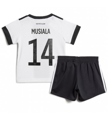 Maillot de foot Allemagne Jamal Musiala #14 Domicile enfant Monde 2022 Manches Courte (+ pantalon court)